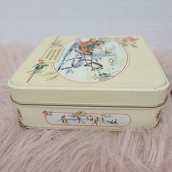 Vintage Metal Tin Horse Drawn Christmas Sleigh Petits Fours Made in USA - Picture 4 of 12